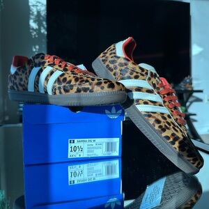 Adidas Samba OG Leopard Sneakers with White Stripes
